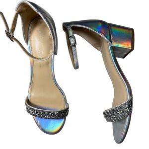 Betsey Johnson Skyla Iridescent and Embellished Dressy Sandals Size 8
